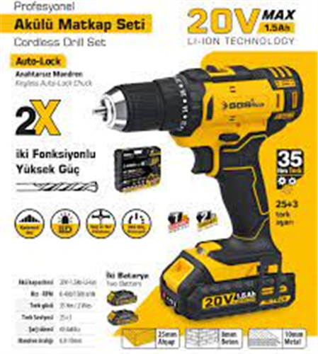 SGS AKÜLÜ VİDALAMA SETİ 20 VOLT (1.5AH) 5249